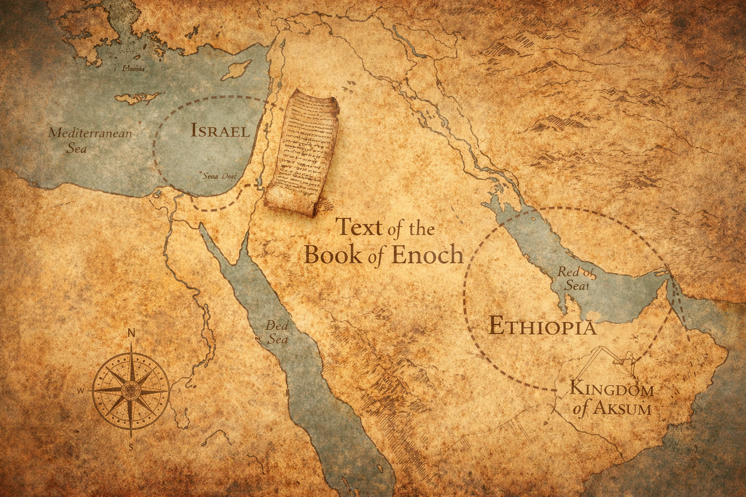 Artistic depiction of angels descending from the sky, representing the Watchers